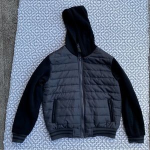 Ring of Fire Boys Camden Hooded Padded Full-Zip Jacket Puffer Size XL Gray Black